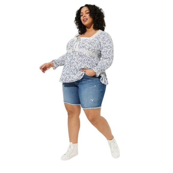 TORRID 10" Perfect Boyfriend Bermuda Vintage Stretch mid-rise short Size 20 - Picture 3 of 15